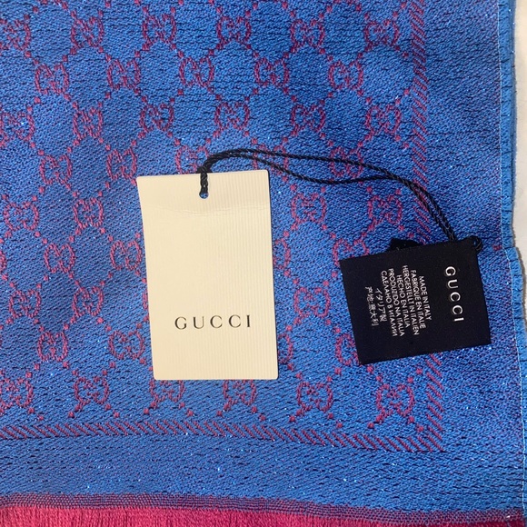 Gucci Wool Silk Jacquard GG Monogram Stenix Scarf - Picture 14 of 14